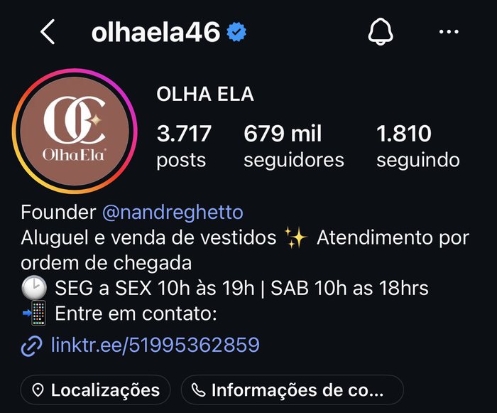 Perfil do Instagram da Olha Ela, Porto Alegre, 679 mil seguidores